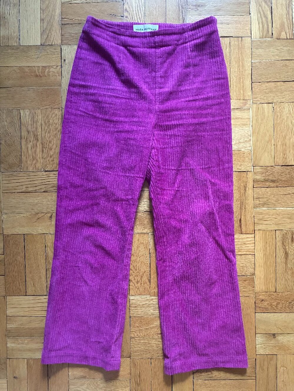 Mara Hoffman wide wale corduroy pants, fuchsia, size 4